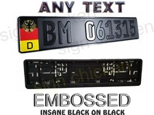 GERMAN BLACK ON BLACK, EURO STYLE  TAG, BMW, European LICENSE plate CUSTOM TEXT picture