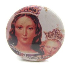 Vintage Religious Pinback Button María Auxiliadora Mary Help of Christians picture