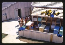 Photo:Seaside Heights New Jersey 1978 Water Slide Beach Resort Towel Stand picture