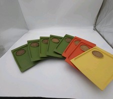 Vintage ACCA David Douglas Cork Coaster Serving Trays Set of 8 Mid Century picture
