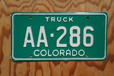 1977 Denver Colorado 1st Series License Plate Low # AA - 286 picture