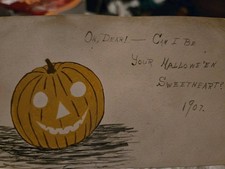 Scarce 1907 HALLOWEEN postcard Note To A Sweetheart   Jack-O-Lantern  picture