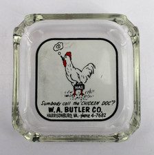 Vintage Marketing Glass Ashtray W.A. Butler Co. Harrisonburg VA picture