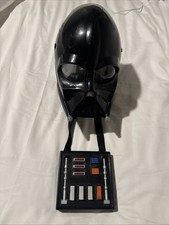 DARTH VADER 2004 Star Wars Talking Voice Changer Helmet Mask Works Great picture