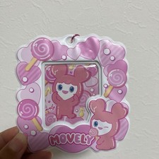TWICE LOVELYS Movely Card Holder Pink Hearts Lollipops Mascot Charm picture
