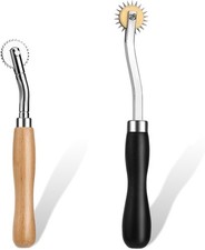 2 PCS Tracing Wheel with Wooden Handle Stainless Steel Pounce Wheel Point Sewing picture