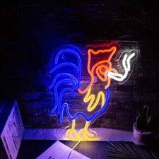 Smoking Rooster Neon Sign Adjustable LED Light for Room&Man's Cave Wall Decor picture