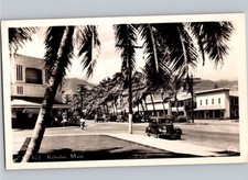 c1945 Main St Kahului Maui Hawaii HI Street View RPPC Real Photo Postcard picture