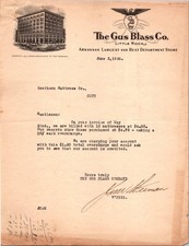 Gus Blass Co Little Rock AR 1926 Letterhead Department Store picture