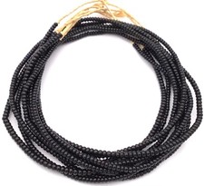 Vintage Venetian Opaque Black glass beads African Trade Beads picture