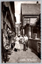 Rüdesheim Drosselgasse Street Scene RPPC Germany c.1950s Real Photo Postcard picture