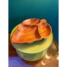 Vintage Alii Woods Monkeypod Wood Divided Serving Tray — Hawaii Souvenir, MCM picture