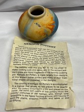 Vintage Nemadji Indian Swirled Clay Tourist Bowl 2.5