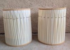 2 VINTAGE Beautiful Tall Drum Lamp Shades Stylish MCM & Elegant picture