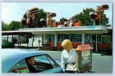 c1960's A & W Root Beer Diner Drive In Car Denver Colorado CO Vintage Postcard picture