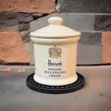 Harrod’s Knightsbridge Stilton Blue Cheese Jar W/Lid (MINT CONDITION) *RARE* picture
