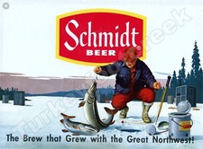 SCHMIDT BEER ICE FISHING SCENE 9