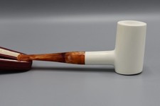 Smooth Poker Pipe New block Meerschaum Handmade W Case#1752 picture