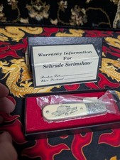 Vintage 1979-80 Schrade Scrimshaw SC506 Raccoon Barlow Knife USA Box Papers Mint picture
