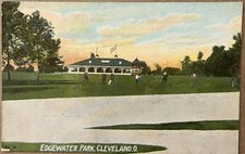 Cleveland Ohio People at Edgewater Park Antique Postcard c1910 picture