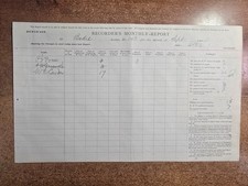 1884 Bodie Mono California Lodge 143 Monthly Report Page Member Good Standing 37 picture