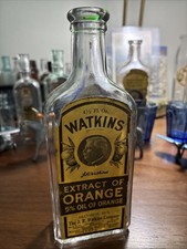 Watkins Extract Of Orange 85% Alcohol 1910-1920 Vintage Bottle Paper Label picture
