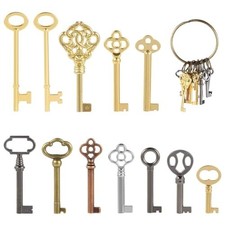 12pcs Skeleton Key Set | Universal Hollow Barrel Keys for Antique Cabinet Door picture