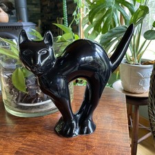 Vintage MCM McCoy Black Arched Scaredy Cat Ceramic Figure picture