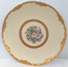 Hutschenreuther Selb Bavaria Plate Floral Hand Painted Gold Trim Porcelain LHS picture