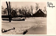 Vintage RPPC Postcard Winter Landscape Snow Scene Rijnwoude Holland Unposted picture
