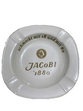 Vintage Rare Fischer and Co. Jacobi 1880 ashtray Scmeckt MIT 18 Und Mit 80-New picture