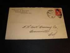 Circa 1890s Chas D. Bauer Springfield Breweries Envelope, Ohio picture