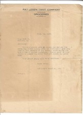 1927 La Center KY ~ Pay Less'n Takit Grocery Co. ~ To Yopp Seed Co. Paducah KY picture