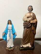 mary and joseph statue handmade crafted in USA 6 1/4” Mary and 9” Joseph picture