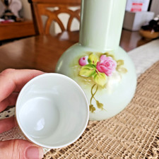 Vintage Lefton Heritage Rose Bedside Carafe Set picture