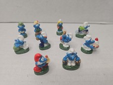 Vintage Lot of 10 Smurfs Smurfette French Feves Porcelain King Cake Toppers Eco picture