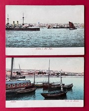 2 x Postcard Lisboa Lisbon in Portugal around 1906 Rio Tagus, Vista do Belem (176411 picture