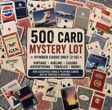 500 Single Playing Cards Lot All numbers only - Mystery Lot Some Vintage picture