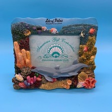Vintage Isle of Palms SC 3D Ocean Picture Frame Dolphins Reef Travel Souvenir picture