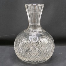 Bohemian Cut Crystal Carafe Decanter Fan Diamond Pattern Heavy Lead Crystal picture