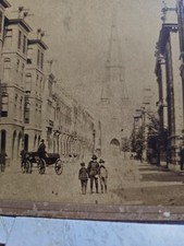 Antique 1870s Amsterdam Street Scene Cabinet Card Horse Carriage Children picture