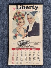 1978 Liberty 1933 Wall Calendar Reprint Complete Unused 7x12.5 Retro Nostalgia  picture