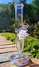 10 Inch Pink Hello Kitty Glass Bong Quality Tobacco Smoking Water Pipe Hookah picture
