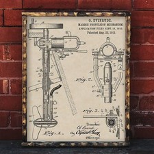 1911 Evinrude Outboard Motor Patent Art 16x20 Vintage Nautical Custom Parchment picture