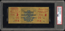 Jan 20 1965 President Lyndon B Johnson Inauguration Gold Ticket Certified PSA 4 picture