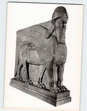 Postcard Neo-Assyrian Colossal Gypsum Human-headed Winged Lion picture
