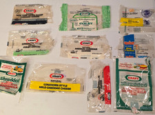 1980s Kraft Shredded Natural Mozzarella & Other Cheese Packages  SOME damage  10 picture