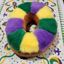 Mardi Gras King Cake Plushed Stuffed Toy 10in New Orleans Carnival New picture
