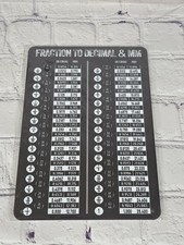 Vintage Fraction to Decimal & MM Conversion Chart Tin Metal Signs Home Décor Edu picture