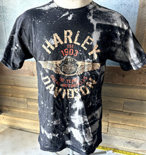 Harley Davidson Retro Splashed 110 Years Shirt Mens Size M El Paso Harley Muscle picture